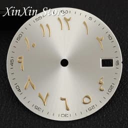 New Arabic Sky Blue NH35 28.5MM Sunburst Watch Dial Arabic Numeral Watch Faces With NH35 Watch Hands For NH35 NH36 4R Movement