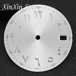 New Arabic Sky Blue NH35 28.5MM Sunburst Watch Dial Arabic Numeral Watch Faces With NH35 Watch Hands For NH35 NH36 4R Movement