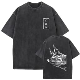 Anime Chainsaw Man Vintage Washed T-shirt Hayakawa Aki Summon Kon Fox Devil Graphic T Shirts Men Women Casual Fashion T-shirts