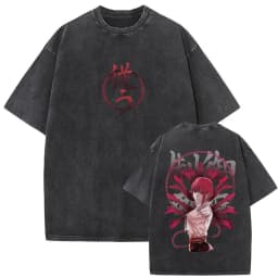 Anime Chainsaw Man Vintage Washed T-shirt Hayakawa Aki Summon Kon Fox Devil Graphic T Shirts Men Women Casual Fashion T-shirts