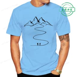 Mountains Path Hiking Trail Curves Printed T-Shirt Clothing Graphic Tees Men Women's T-shirt Summer Fashion Tshirt Street Shirt