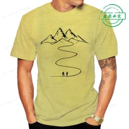 Mountains Path Hiking Trail Curves Printed T-Shirt Clothing Graphic Tees Men Women's T-shirt Summer Fashion Tshirt Street Shirt