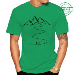 Mountains Path Hiking Trail Curves Printed T-Shirt Clothing Graphic Tees Men Women's T-shirt Summer Fashion Tshirt Street Shirt