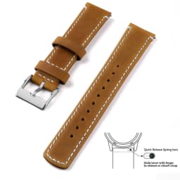 Top Grain Genuine Leather Watch Band, Quick Release 20mm/22mm Watch Strap, Fits Samsung Galaxy Watch, Men and Women Watch band