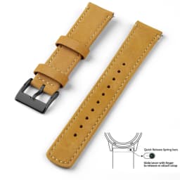Top Grain Genuine Leather Watch Band, Quick Release 20mm/22mm Watch Strap, Fits Samsung Galaxy Watch, Men and Women Watch band
