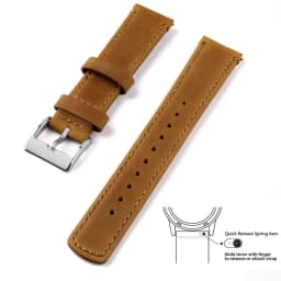 Top Grain Genuine Leather Watch Band, Quick Release 20mm/22mm Watch Strap, Fits Samsung Galaxy Watch, Men and Women Watch band