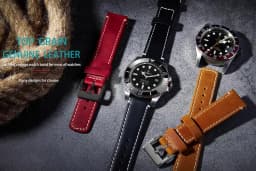 Top Grain Genuine Leather Watch Band, Quick Release 20mm/22mm Watch Strap, Fits Samsung Galaxy Watch, Men and Women Watch band