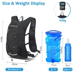 20L Cycling Lightweight Hydration Backpack Outdoor Sport Camping Climbing Mountaineering Rucksack Travel Water Bag 500ML/2L/3L