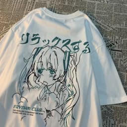 Fashion Cartoon Woman T-Shirts Cute Girl Figure Printed Streetwear Soft Breathable Summer Street Female Casual Clothing
