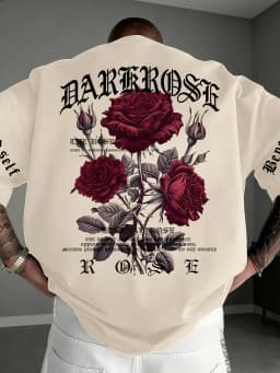 Men's Summer 100% Cotton Tokyo Casual Pattern Printed Fashionable and Casual Loose Round Neck Short Sleeved T-Shirt Top