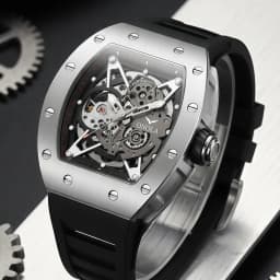 ONOLA Luxury Automatic Watch Men Fashion Hollow Silicone Waterproof Mechanical Watch Men Military Sports Watch Clock
