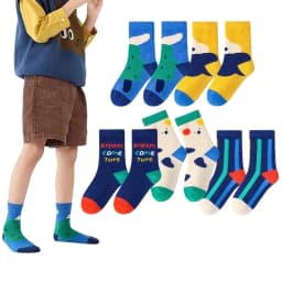 XJK Baby Socks Children Autumn Socks Boys Funny Puppy Pattern Socks 5 Pairs Cotton Socks Kids Sock