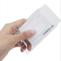 Transparent Badge Holder Exhibition ID Card Cover Case NameTag Badge Reel Keychain Hold 2 Cards Organizer Working Permit Sleeve