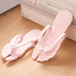 1Pair of Portable Folding Slippers for Business Trip Couple Beach Flip-flops Hotel Bath Anti-skid Slippers Folding Slippers