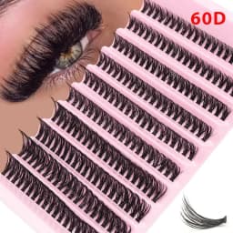 200Pcs DIY Personal Lashes 40P Eyelash Cluster Natural Look Wispy Lashes 9-16MM D Curly Hair Personal Clusters Lashes Fluffy