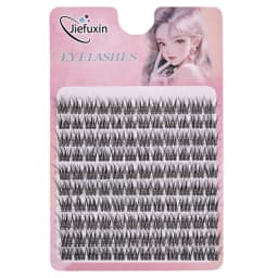Jiefuxin DIY Lashes Fox Eye Manga False Eyelashes Large Capacity Tapered Thick Segmented Individual Cluster Lash Extensions