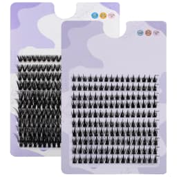 Jiefuxin DIY Lashes Fox Eye Manga False Eyelashes Large Capacity Tapered Thick Segmented Individual Cluster Lash Extensions