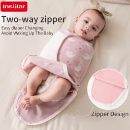 INSULAR Baby Cotton Swaddling Cloth With Caps Envelope Type Newborn Cartoon Envelope Anti-Startle Adjustable Bedding Item