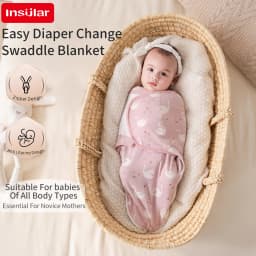 INSULAR Baby Cotton Swaddling Cloth With Caps Envelope Type Newborn Cartoon Envelope Anti-Startle Adjustable Bedding Item