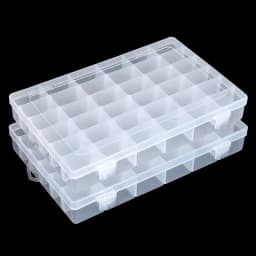 36 Grids Plastic Organizer Box Storage Container Jewelry Box with Adjustable Dividers for Beads Art DIY Crafts Fishing Tackles