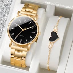 2/4PCS Fashion Women Watches Simple Arabic Dial Quartz Wristwatch with Bracelets Set Reloj Mujer(Without Box)