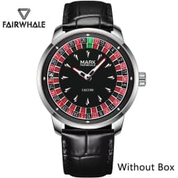 Mark Fairwhale 5031 Men Funny Quartz Watch Recessed Wheel Design Arabic Numerals Rotating Dial Roulette Clock Watch Hombre Reloj