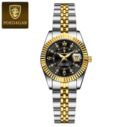 POEDAGAR Fashion Women's Wristwatch Waterproof Luminous Date Elegant Ladies Watches Stainless Steel Quartz Watch For Women Reloj