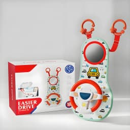 Baby Car Eletric Steering Wheel Toy with Music Simulate Driving Car Baby Seat Copilot Toys Hanging Toys for Todder 0-12M Gifts