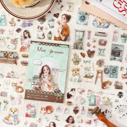 20sheets Cute Pet Life Record Series Kawaii PET Sticker Book Creative Handbook Collage DIY Scrapbook Material Aesthetic Stickers
