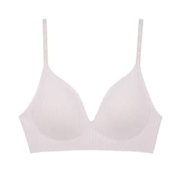 FINETOO Women Wireless Bra Deep V Padded Bralette S-XL Trendy Stripe Knitting Bras Sexy Ladies Brassiere Solid Underwear 6 Color