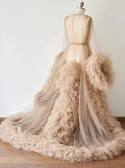 Ladies Dressing Gown Perspektive Sheer Long Robe Fluffy Dessous Fotografie Bridal Fluffy Maternity Robes Photo Shoot Bathrobe