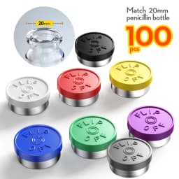 100pcs filp off cap medical vial cap aluminum cap medical bottle cap OD 20mm diameter full aluminum cap glass cap