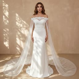 TOPQUEEN G36 Bridal Shawl Sexy Reverse Decoration Cloak Lace Embroidery For Reverse Wedding Dress Wedding Cape Veil Customizable