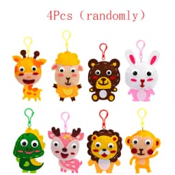 Children DIY Sewing Toys Cartoon Animal Keychain Montessori Arts Crafts Handmade Kits Creativity Early Educational Girls Gift