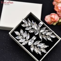 YouLaPan X31 Red Rhinestone Shoes Clips Bridal High Heel Shoe Ornaments Jewelry Wedding Shoes Decoration Clip DIY Accessories