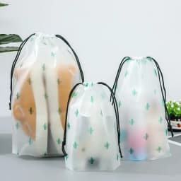 3pcs/set Cartoon Printing Drawstring Swimming Storage Bag Sports Travel Clothes Underwear Shoes Cosmetic Waterproof Organizer