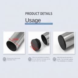 8 PCS Black Round Plastic Blanking End Cap Tube Pipe Inserts Plug Bung Insert Stopper For Chair Leg Pipe tapon tubo