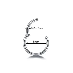 1PC Titanium Steel Black Seamless Hinged Nose Hoop Septum Clicker Piercings Lip Labret Ring Ear Cartilage Tragus Sexy Jewelry