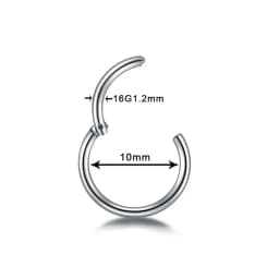 1PC Titanium Steel Black Seamless Hinged Nose Hoop Septum Clicker Piercings Lip Labret Ring Ear Cartilage Tragus Sexy Jewelry