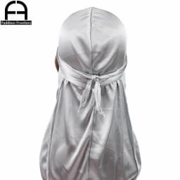 Unisex Women Men Silk Durag Turban Hat Wigs Biker Headwear Headband Hair Accessories Long Tail Straps Bandanas Silky Durags