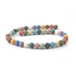 Volcanic Lava Natural Stone Beads Colorful Black Round Rock Lava Loose Beads 6mm-16mm For DIY Necklace Bracelet Jewelry Making