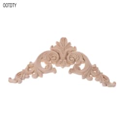 4pcs/set Wood Carved Corner Onlay Applique Unpainted Frame Cupboard Cabinet Decal For Home Furniture Decoration 12x12cm
