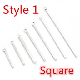20pcs 10 15 20 25 30 35 40 50mm Stainless Steel Rectangular Straight Tube for Earrings Findings Jewelry Necklace Pendant Charms