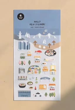 Suatelier City Sticker Korea Scrapbooking Hobby Deco Stickers Junk Journal Supplies Planner Diary Photo Album Craft Material