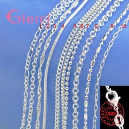 40-75cm 100% Genuine 925 Sterling Silver Necklaces Chains Fit For Men Women 10 Designs For Option Wedding Accessory