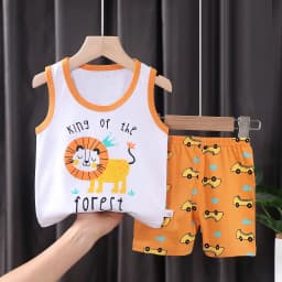 2PCS Children Sets Kids Clothes Vest Suit Summer Children Clothing Baby Cotton T-Shirts Shorts Tank Top Boys Girls Sleeveless