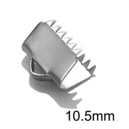 50 pcs Stainless Steel Crimp Ribbon and Cord Tips Ends Hypoallergenic,DIY Jewelry Makings of Fold Cord Tips, Not Fade