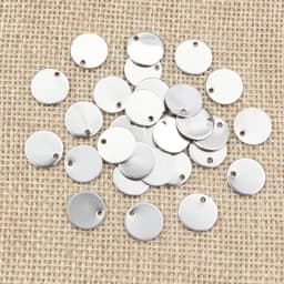 6 8 10 12 15 18 20 25mm Charms 316 Stainless Steel Gold Plated Round One Hole Charm DIY Necklace Pendant Jewelry Finding
