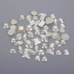 100pcs Mixed Shapes Rhinestones Glitter Crystal Acrylic Sew On Flatback Rhinestones Stone For DIY Clothes Sewing Beads