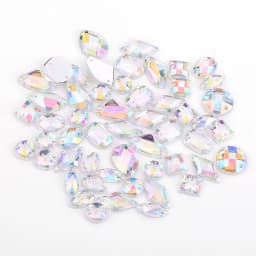 100pcs Mixed Shapes Rhinestones Glitter Crystal Acrylic Sew On Flatback Rhinestones Stone For DIY Clothes Sewing Beads